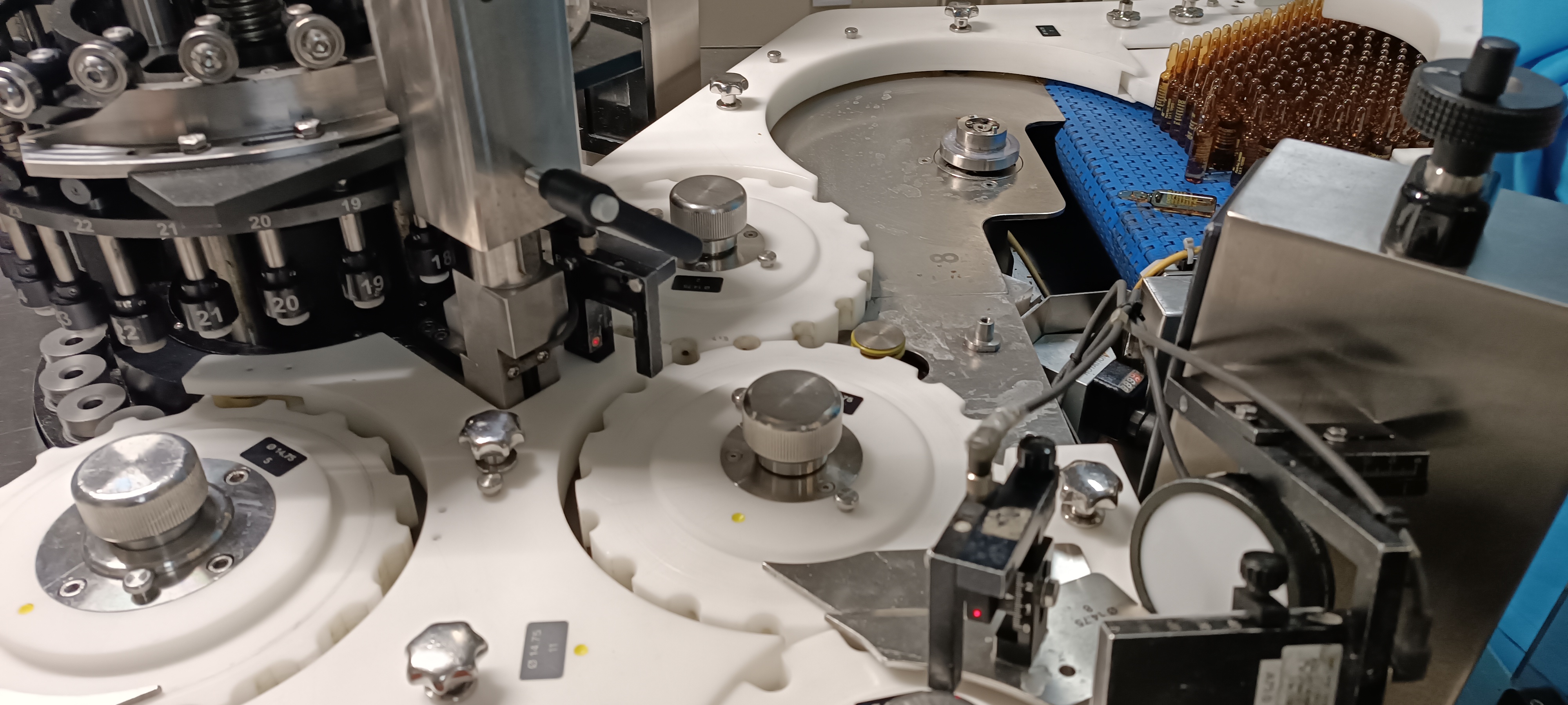 Detail of a production line mechanism.